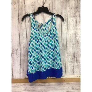 Grandpa mob wife clean girl office fairy core Jcp summer top Med blue